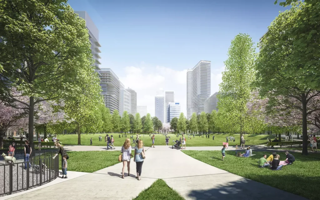 Rendering of a 9-acre park
